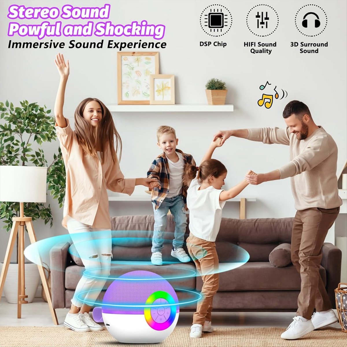 Kids Microphone Karaoke - DTC5 Mini Karaoke Machine with 2
