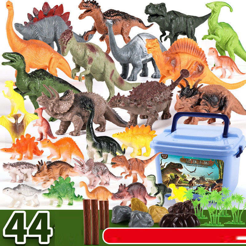 Kids Toys Under 100 - 44Pcs Jurassic Dinosaurs Set Simulation Tyrannosaurus