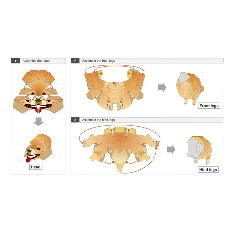 Pomeranian Dog Folding Origami - đánh giá và giá Kids Toys Dog