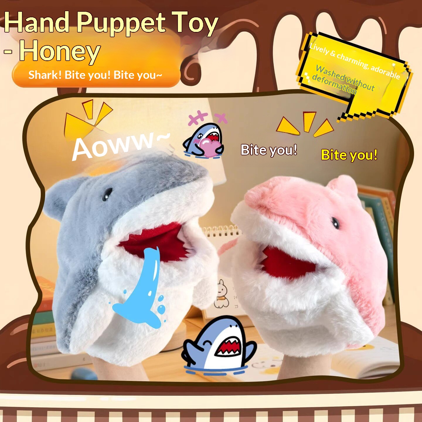 Shark Hand Puppet Plush Shark  - đánh giá và giá Soft Plush Doll