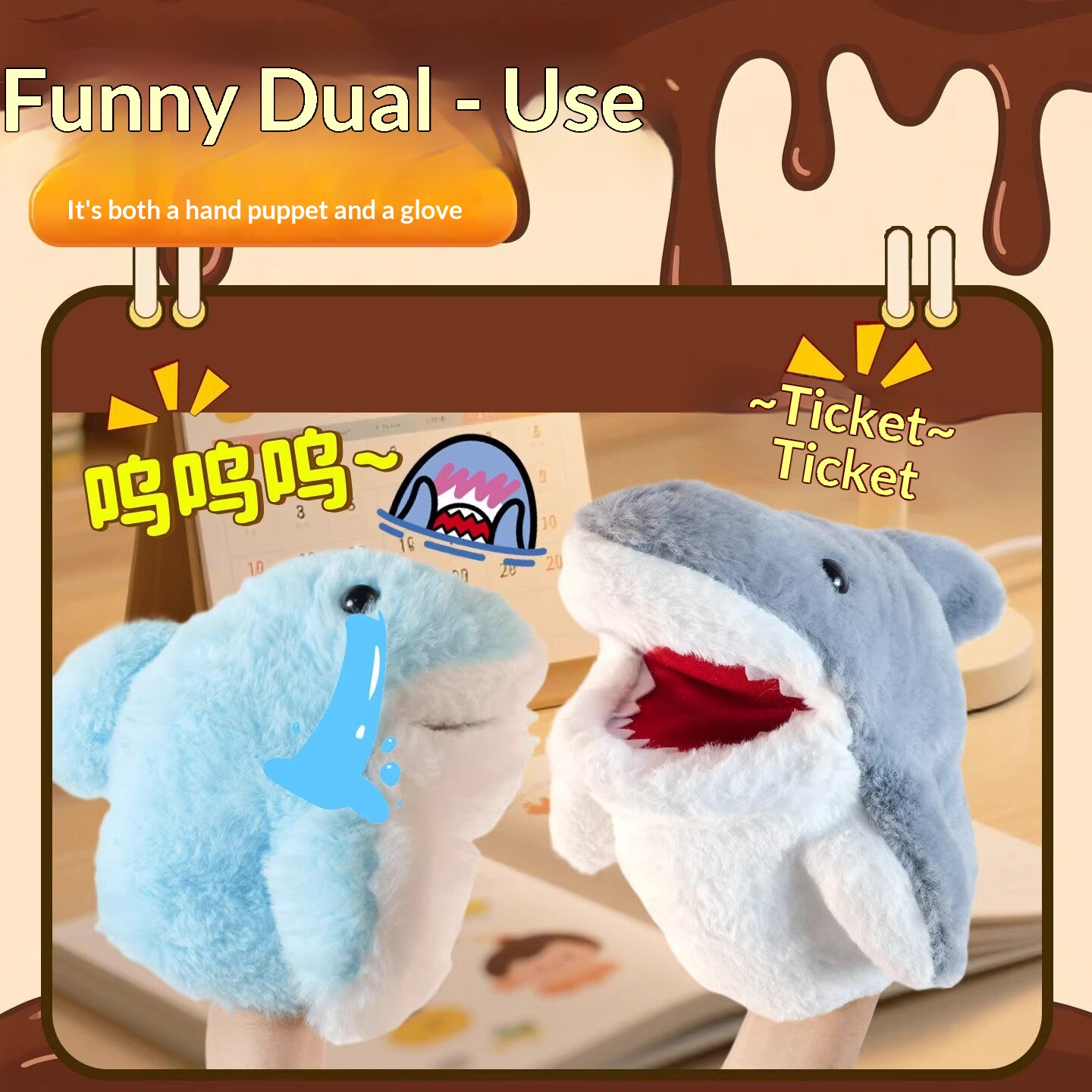 Shark Hand Puppet Plush Shark  - đánh giá và giá Soft Plush Doll